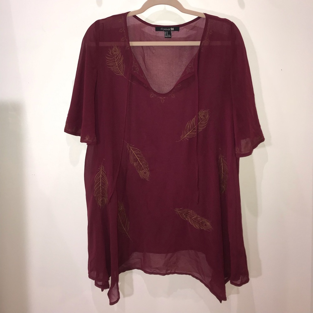 Short sleeve sheer fall shirt